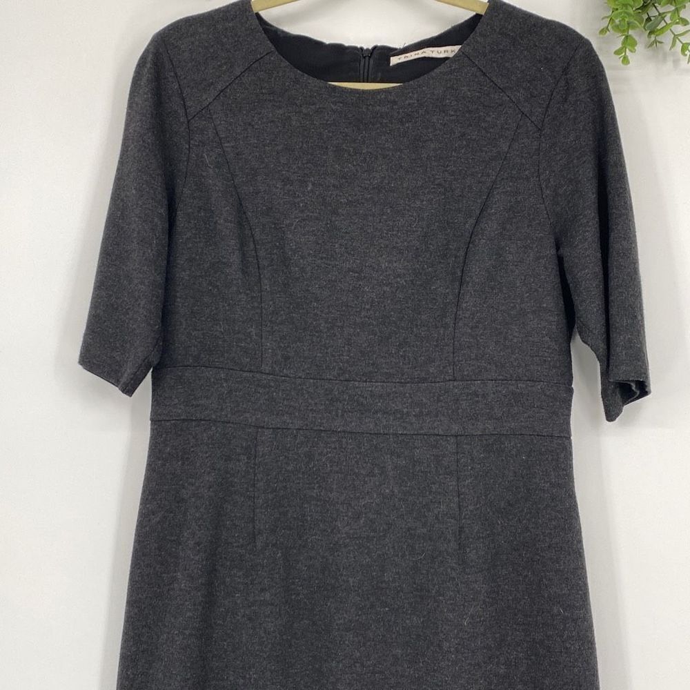 Trina Turk Grey Stretch‎ Knit A-Line Above Knee Dress  size Large